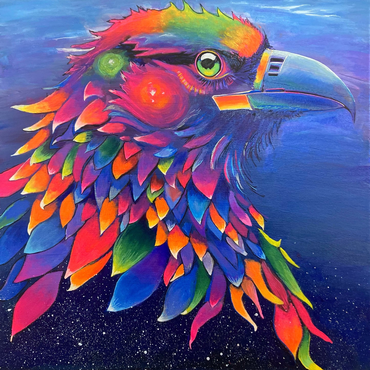Space Bird - Acrylic 20” x 20”