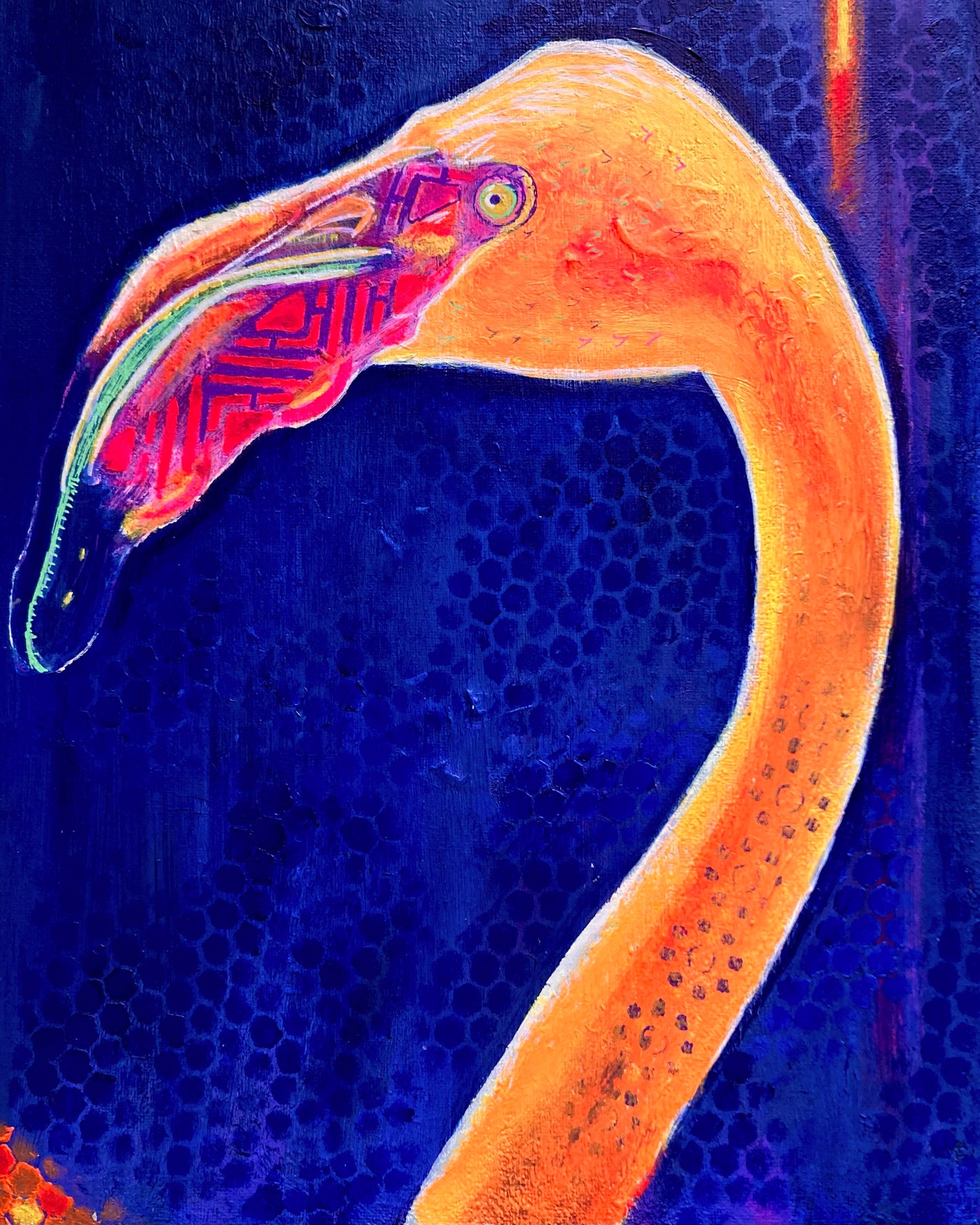 “Flamingo” -Acrylic on 11” x 14” canvas