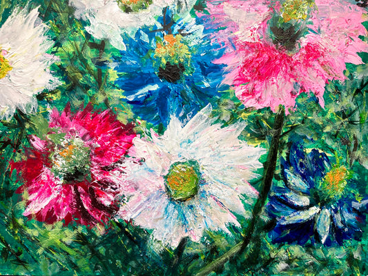 Original Acrylic Painting- "Love In A Mist" 12inx16in