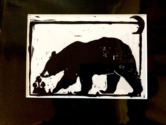 Black Bear Block Print